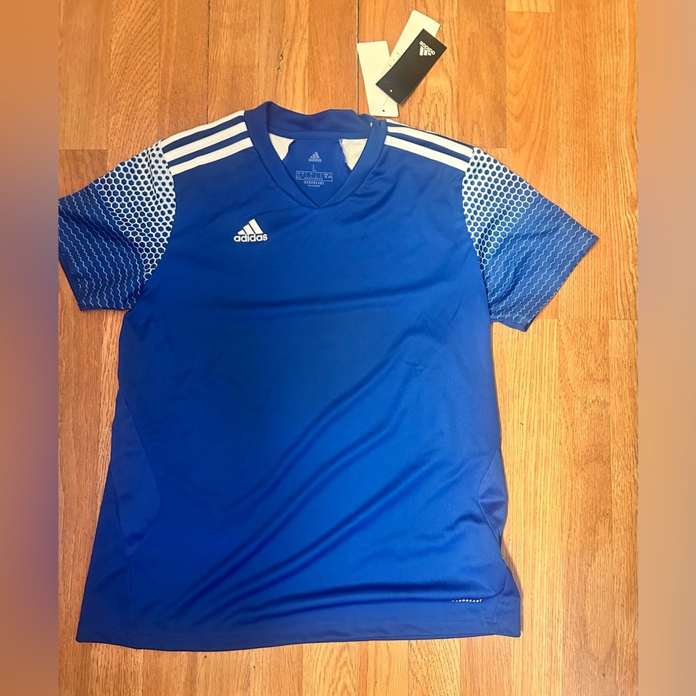 Adidas Men's Vibrant Blue Jersey with White Accents